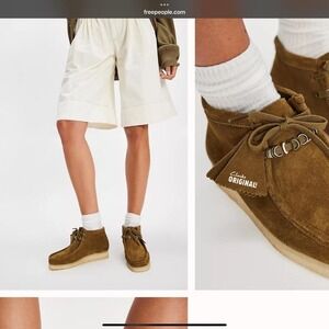 Clarks Originals Wallabee Brown Suede Moccasin Lace Up Crepe Sole Boots Mens 8